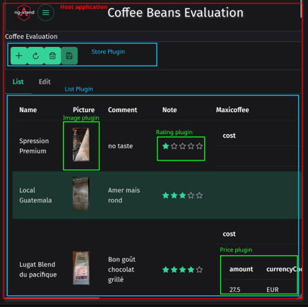 List view screenshot